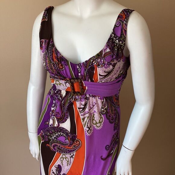 Bisou Bisou by Michele Bohbot Paisley Maxi Dress - Size 8 - Picture 6 of 14